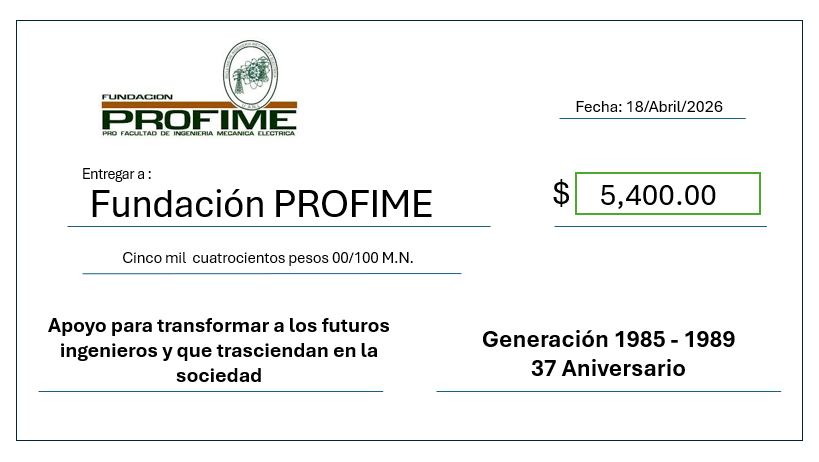 Cheque Generación 1985 - 1989